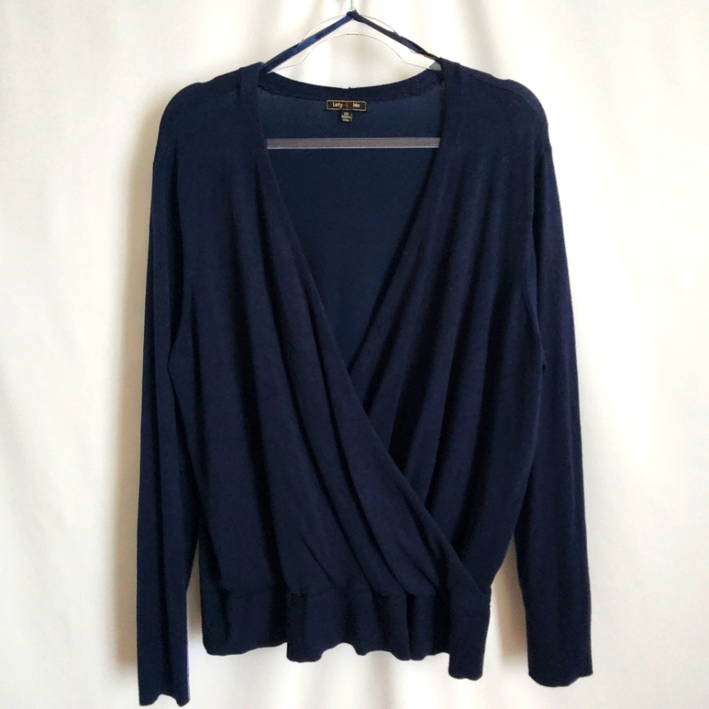 Lety & Me Navy Wrap Sweater